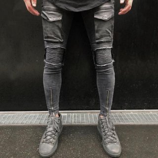 Faded Grey Skinny Ankle Zipper Jeans Faded Grey Skinny Ankle Zipper Jeans