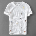 Luxury Linen Embroidered T-Shirt