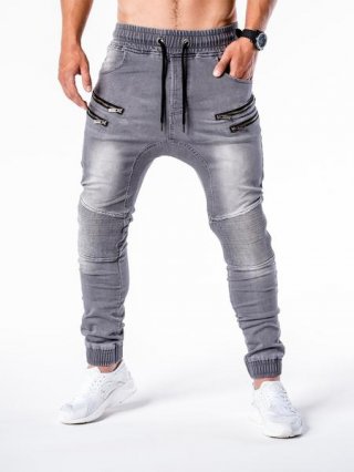 Premium Pleated Knee Denim Joggers