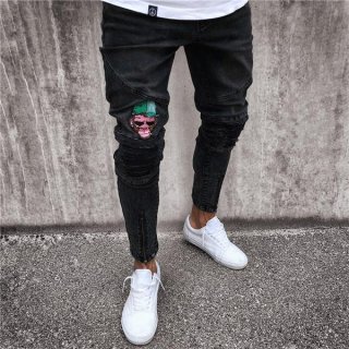 Black Embroidered Skinny Ankle Zipper Jeans Black Embroidered Skinny Ankle Zipper Jeans