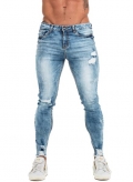 3763 Stonewashed Retro Blue Skinny Stretch Jeans