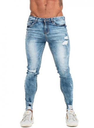 3763 Stonewashed Retro Blue Skinny Stretch Jeans
