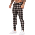 7398 Plaid Pattern Skinny Fit Chinos
