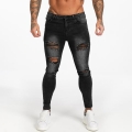 3112 Dark Washed Ripped Black Skinny Jeans