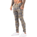 7397 Plaid Pattern Skinny Fit Chinos