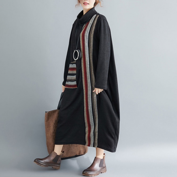 Maxi one piece knit knit turtle neck