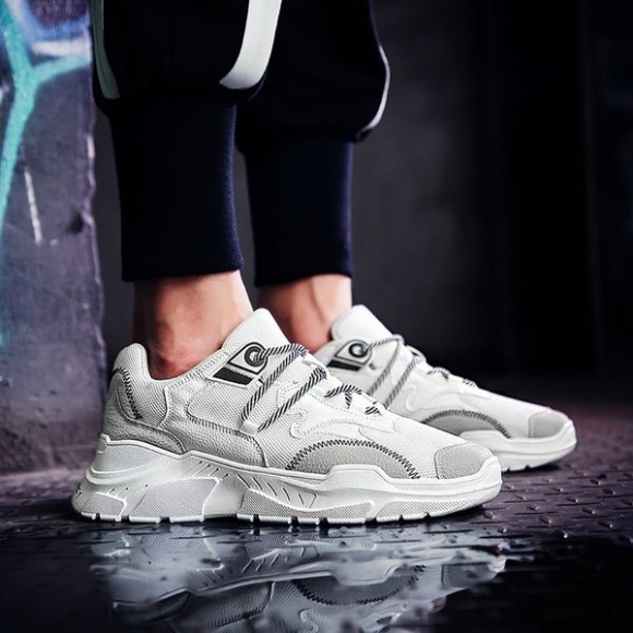 MERCY RX97 Chunky Leather/Mesh Sneakers - White MERCY RX97 Chunky Leather/Mesh Sneakers - White