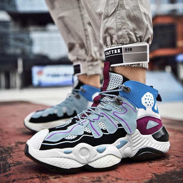 RENEGADE 'War Zone' X9X Sneakers - Off-White/Blue/Grape