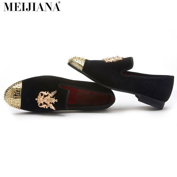 Luxury Handmade Rivet Metal Toe Leather Moccasins - 2 Colors