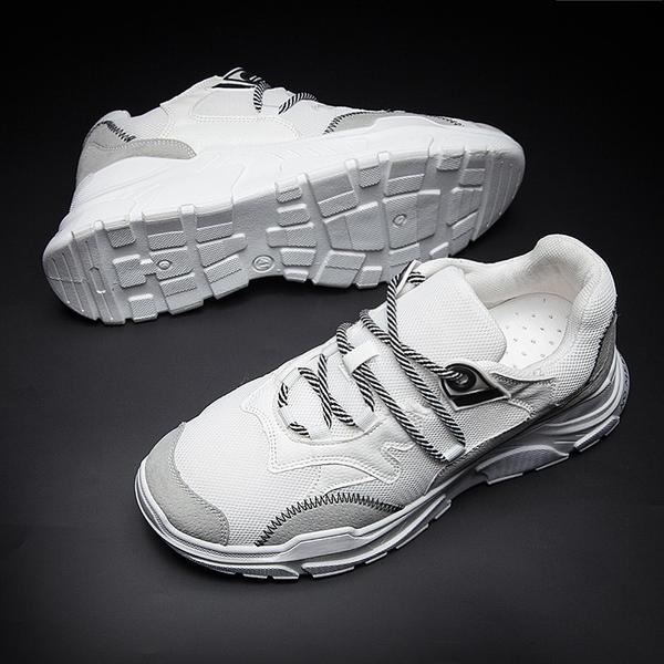 MERCY RX97 Chunky Leather/Mesh Sneakers - White