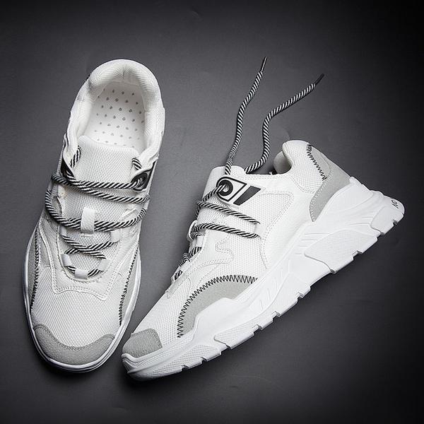 MERCY RX97 Chunky Leather/Mesh Sneakers - White