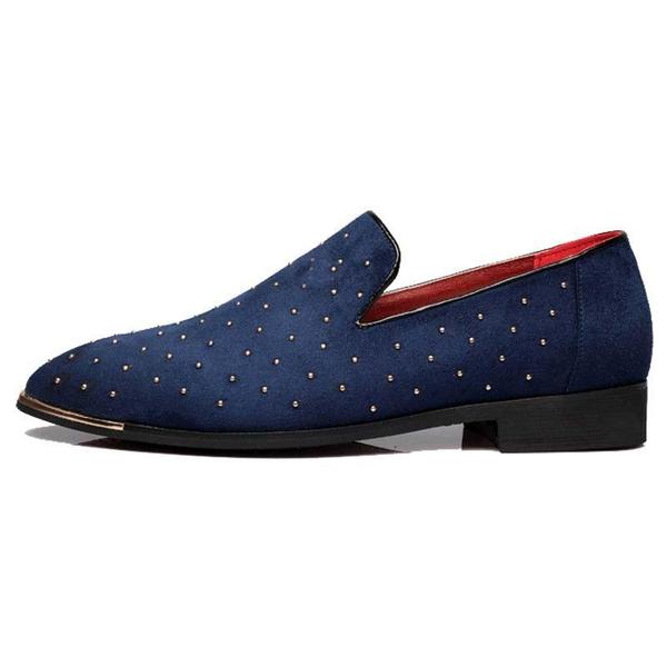 Luxury Leather Rivet Slip-On Shoes