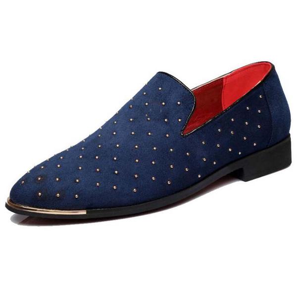 Luxury Leather Rivet Slip-On Shoes