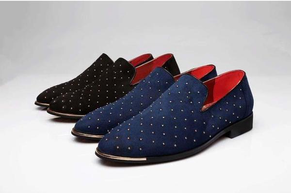 Luxury Leather Rivet Slip-On Shoes