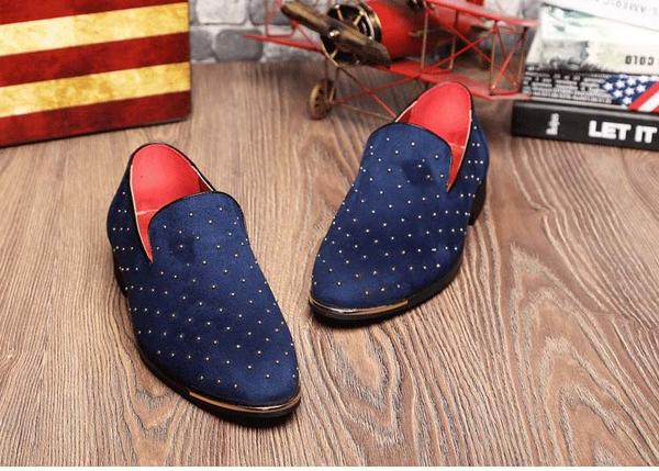 Luxury Leather Rivet Slip-On Shoes