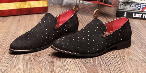 Luxury Leather Rivet Slip-On Shoes